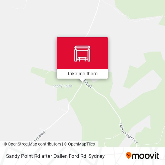 Sandy Point Rd after Oallen Ford Rd map