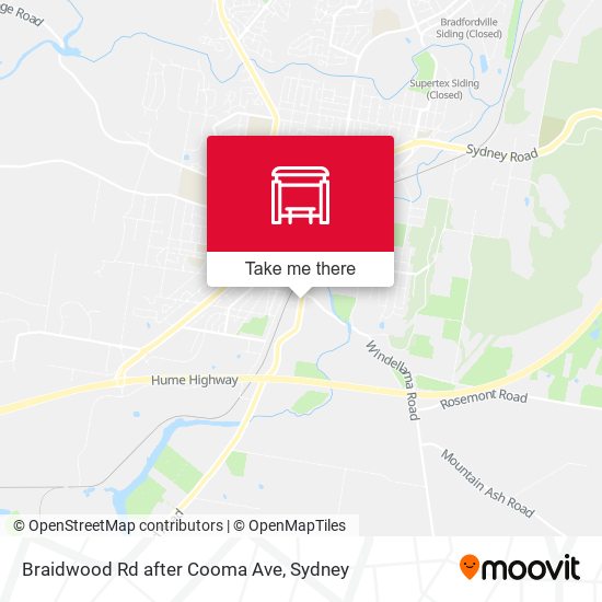 Braidwood Rd after Cooma Ave map