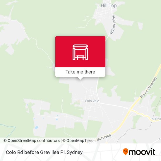 Colo Rd before Grevillea Pl map