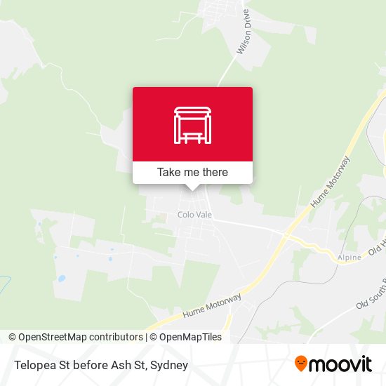 Telopea St before Ash St map