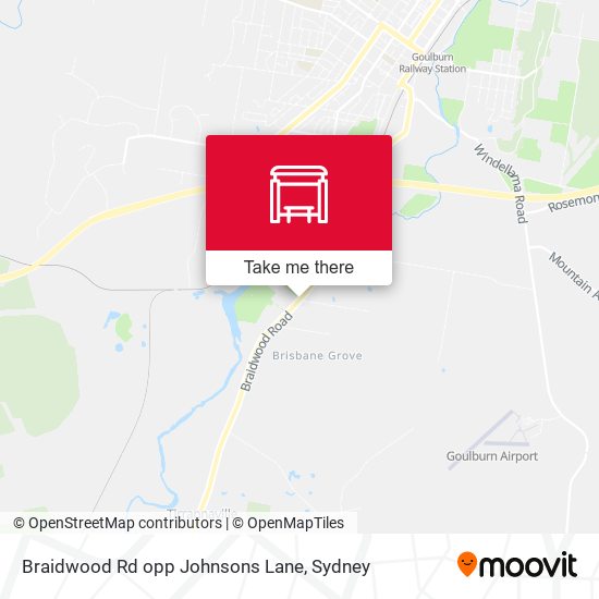 Braidwood Rd opp Johnsons Lane map