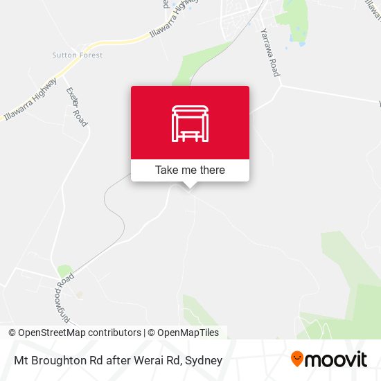 Mt Broughton Rd after Werai Rd map