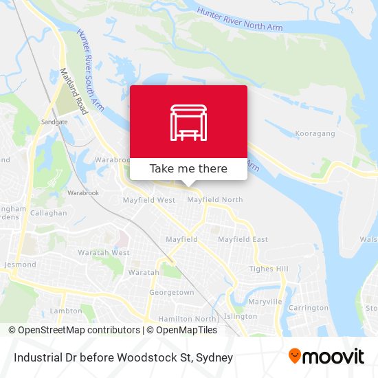 Industrial Dr before Woodstock St map