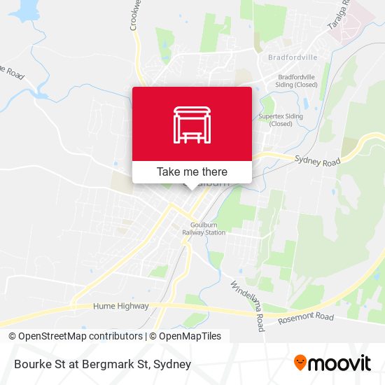 Bourke St at Bergmark St map