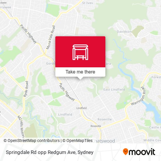 Springdale Rd opp Redgum Ave map