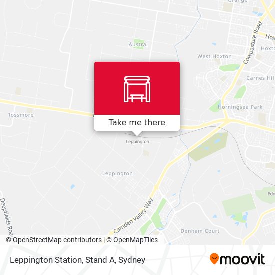 Leppington Station, Stand A map