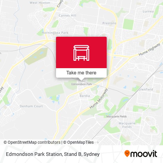 Mapa Edmondson Park Station, Stand B