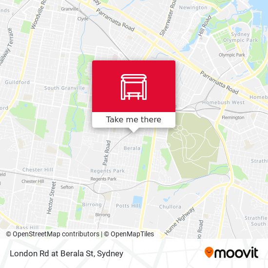 London Rd at Berala St map
