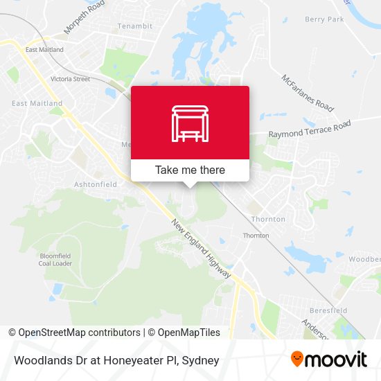 Woodlands Dr at Honeyeater Pl map