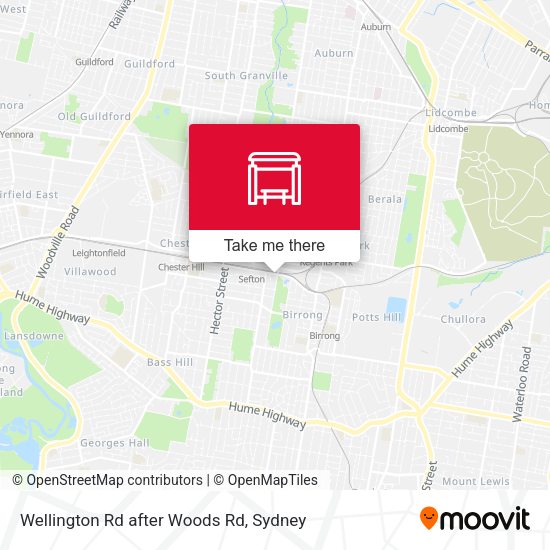 Wellington Rd after Woods Rd map