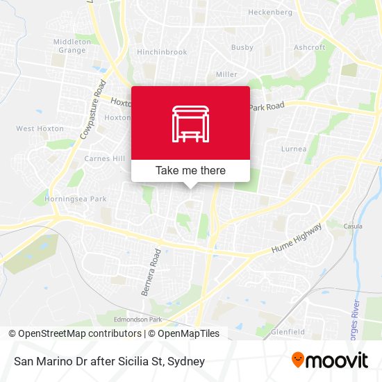 San Marino Dr after Sicilia St map