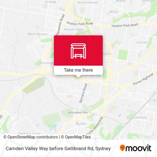 Camden Valley Way before Gellibrand Rd map