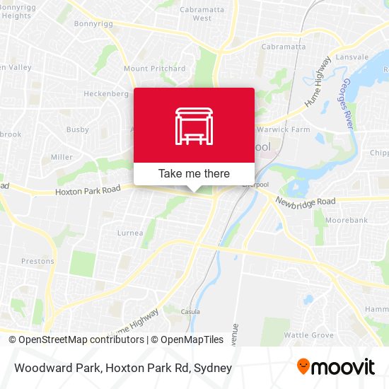 Woodward Park, Hoxton Park Rd map