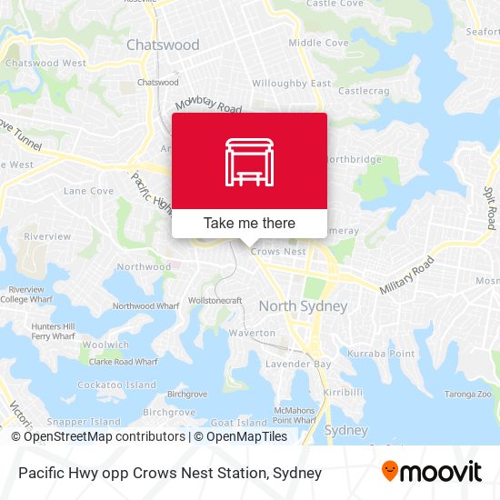 Pacific Hwy opp Crows Nest Station map