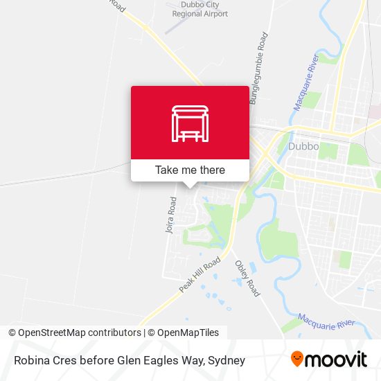 Robina Cres before Glen Eagles Way map