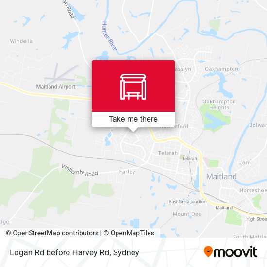 Logan Rd before Harvey Rd map
