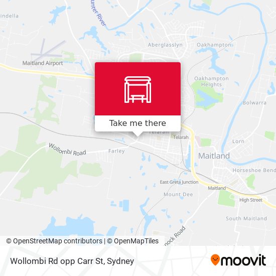 Wollombi Rd opp Carr St map