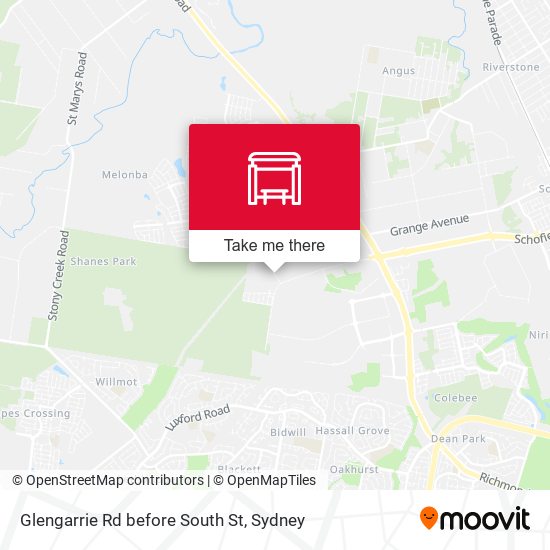 Glengarrie Rd before South St map