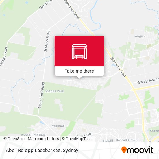 Abell Rd opp Lacebark St map