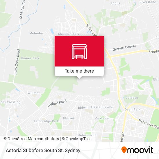 Astoria St before South St map