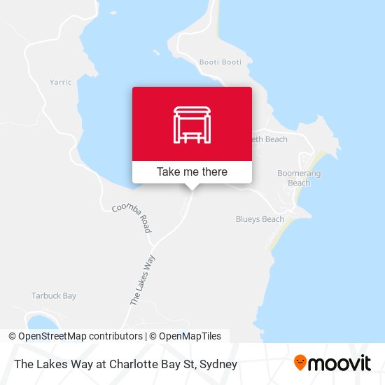 The Lakes Way at Charlotte Bay St map