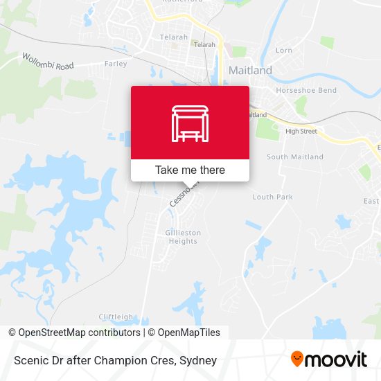 Scenic Dr after Champion Cres map