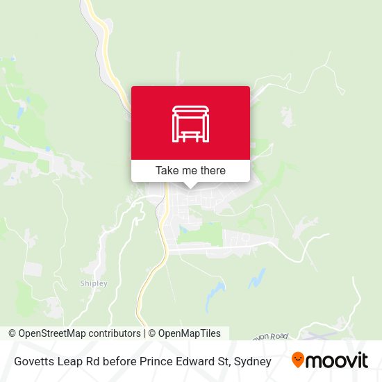 Govetts Leap Rd before Prince Edward St map