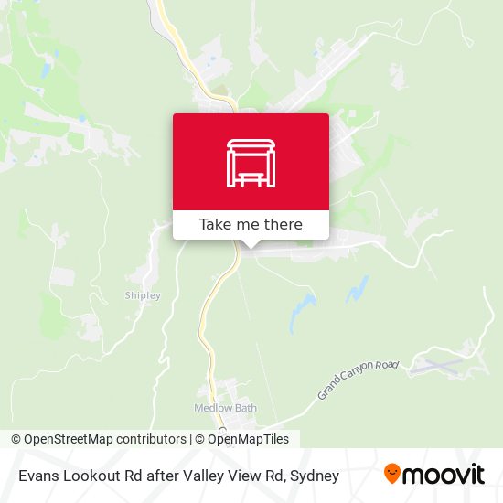 Evans Lookout Rd after Valley View Rd map