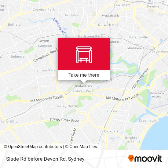 Slade Rd before Devon Rd map