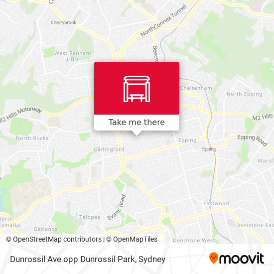 Dunrossil Ave opp Dunrossil Park map