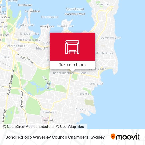 Bondi Rd opp Waverley Council Chambers map