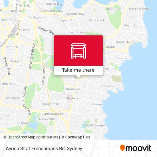 Avoca St at Frenchmans Rd map