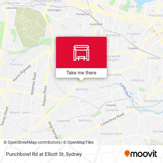 Punchbowl Rd at Elliott St map