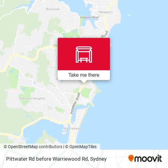 Pittwater Rd before Warriewood Rd map