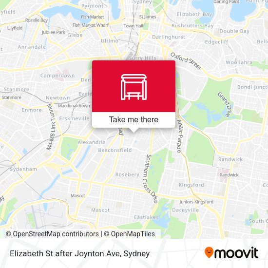 Elizabeth St after Joynton Ave map