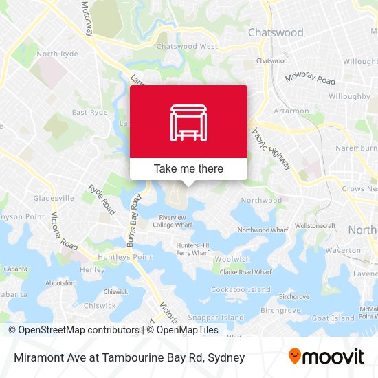 Miramont Ave at Tambourine Bay Rd map
