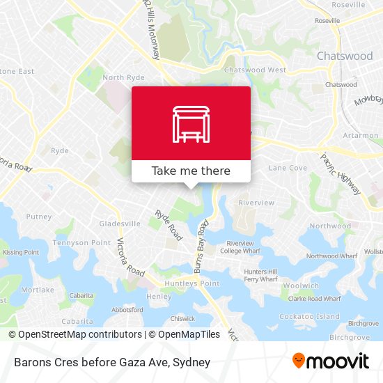 Barons Cres before Gaza Ave map