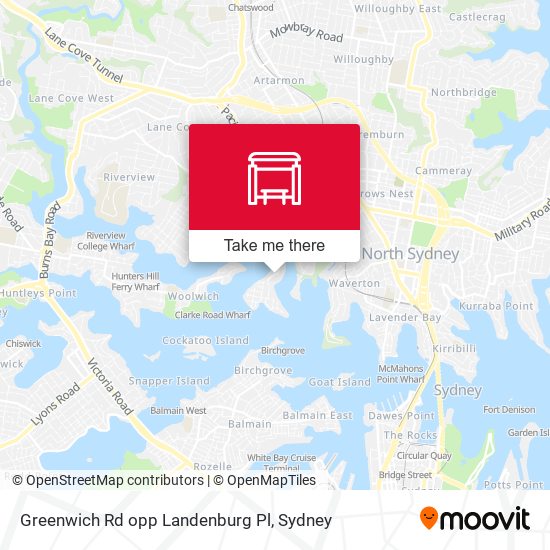 Greenwich Rd opp Landenburg Pl map
