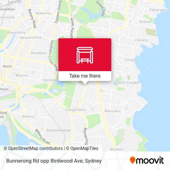 Bunnerong Rd opp Birdwood Ave map