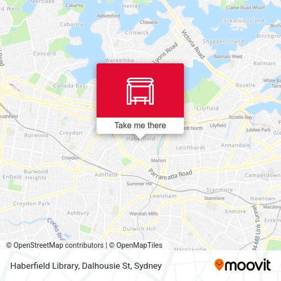 Haberfield Library, Dalhousie St map
