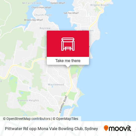 Pittwater Rd opp Mona Vale Bowling Club map