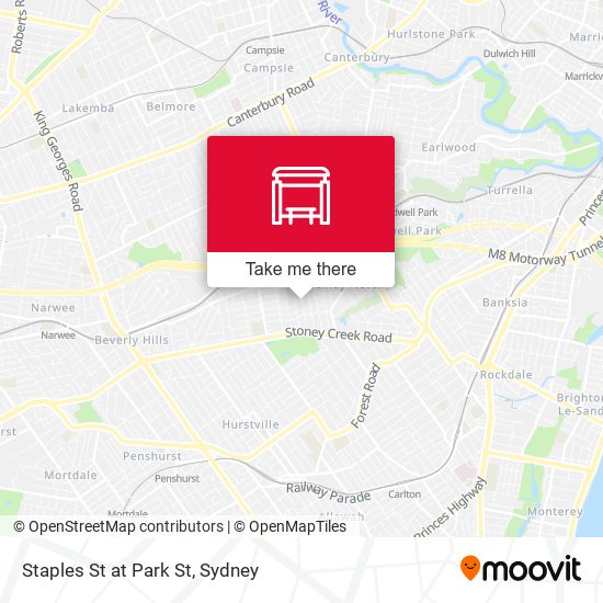 Staples St at Park St map