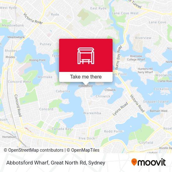 Abbotsford Wharf, Great North Rd map
