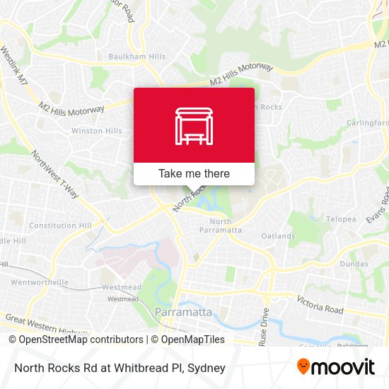 North Rocks Rd at Whitbread Pl map
