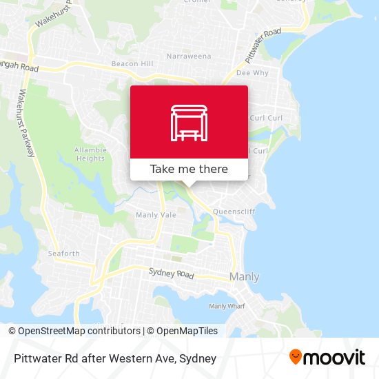 Pittwater Rd after Western Ave map
