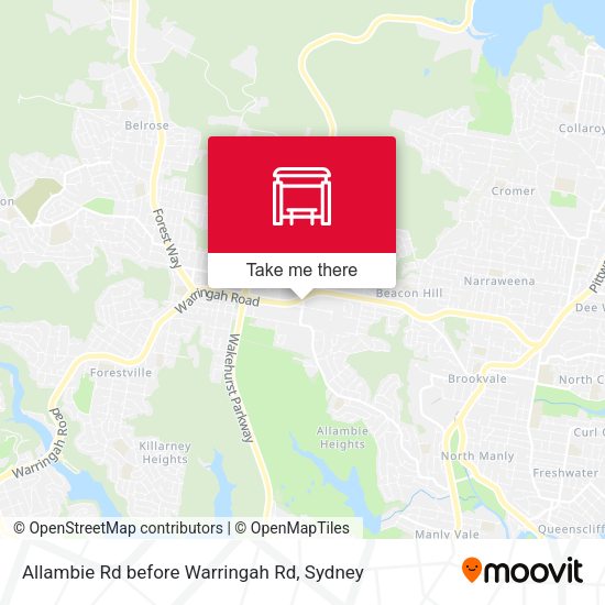 Allambie Rd before Warringah Rd map