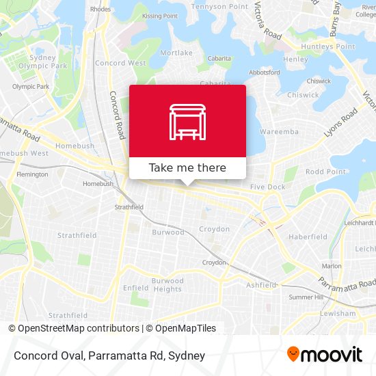 Mapa Concord Oval, Parramatta Rd