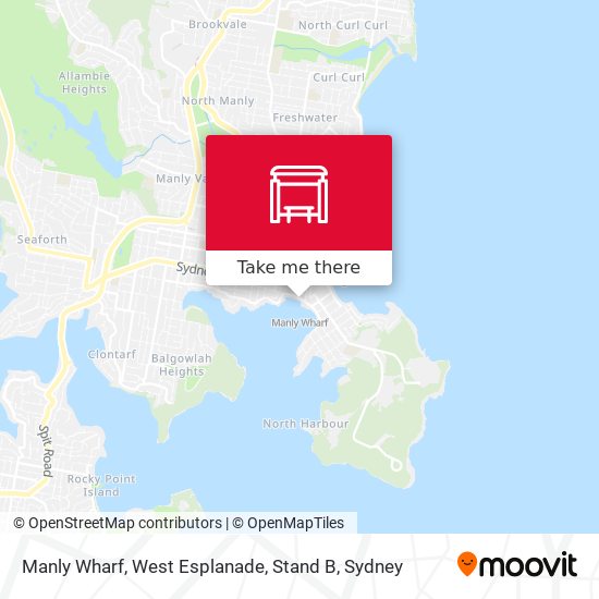 Manly Wharf, West Esplanade, Stand B map