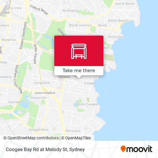 Mapa Coogee Bay Rd at Melody St