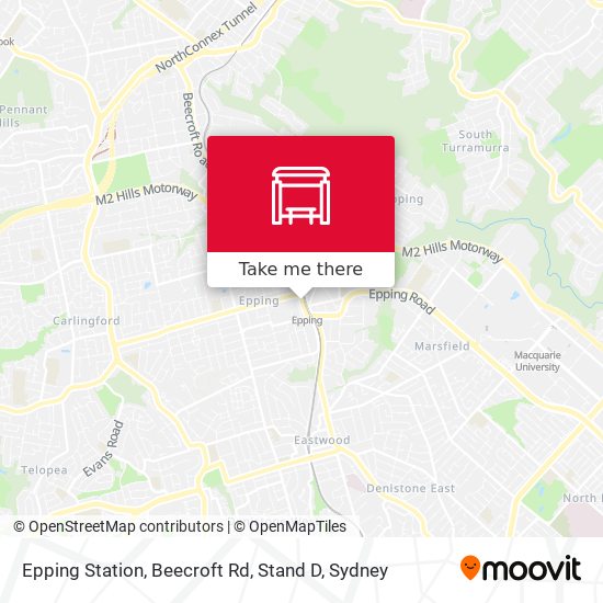 Mapa Epping Station, Beecroft Rd, Stand D